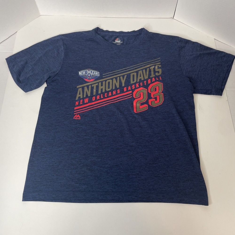 New Orleans Pelicans Majestic Cool Base Shirt, Large, Blue, Anthony Davis #23 - Picture 4 of 7